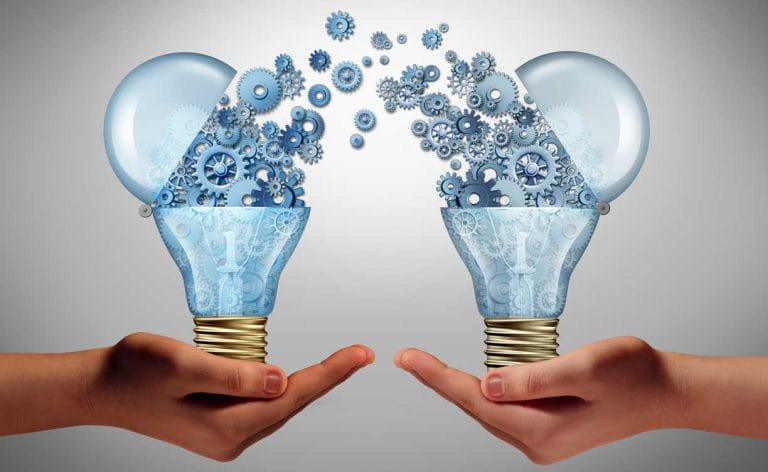 concept of creativity as an open lightbulb symbol for funding potential innovative growth